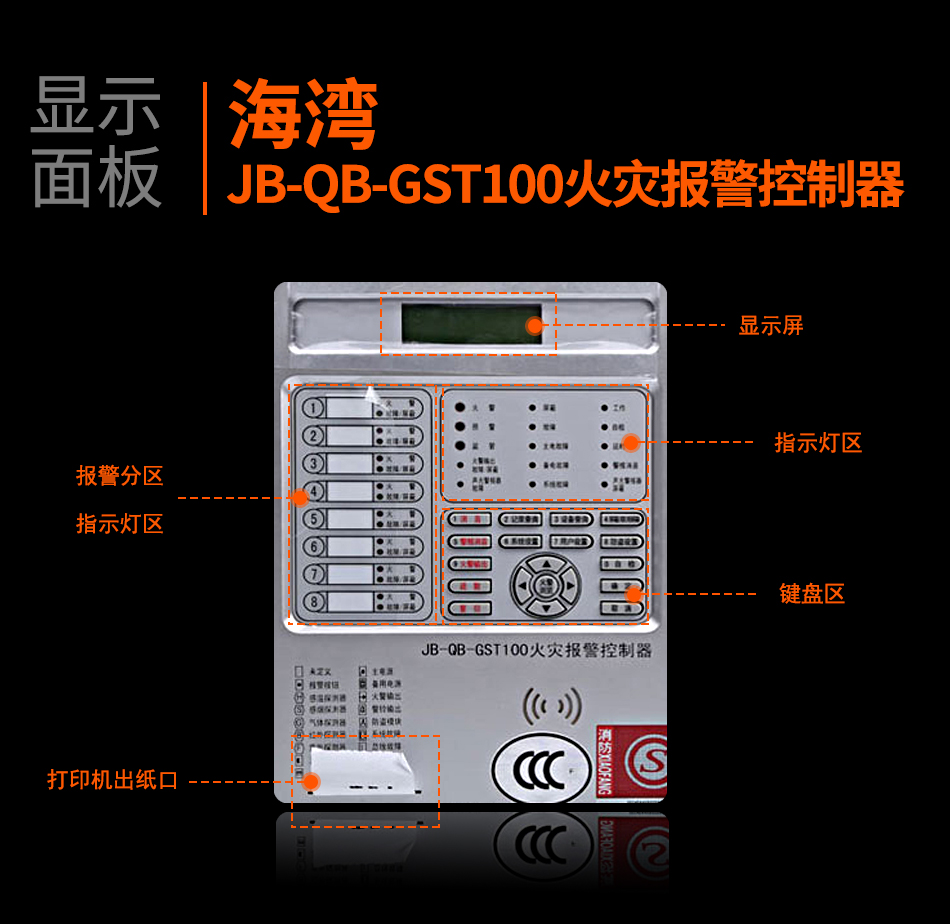 上海海灣JB-QB-GST100上?；馂膱缶刂破黠@示面板